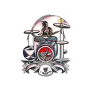 drum kit tattoo design idea