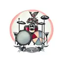 drum kit tattoo design idea