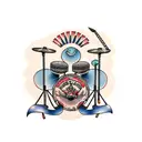 drum kit tattoo design idea