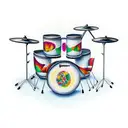 drum set tattoo design idea