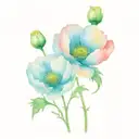 poppy flower intertwined with daisy and peony flower tattoo design idea