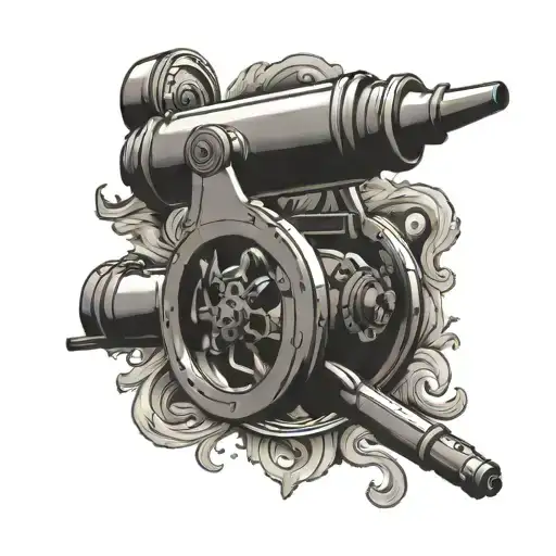 arsenal football club cannon shooting tattoo design idea