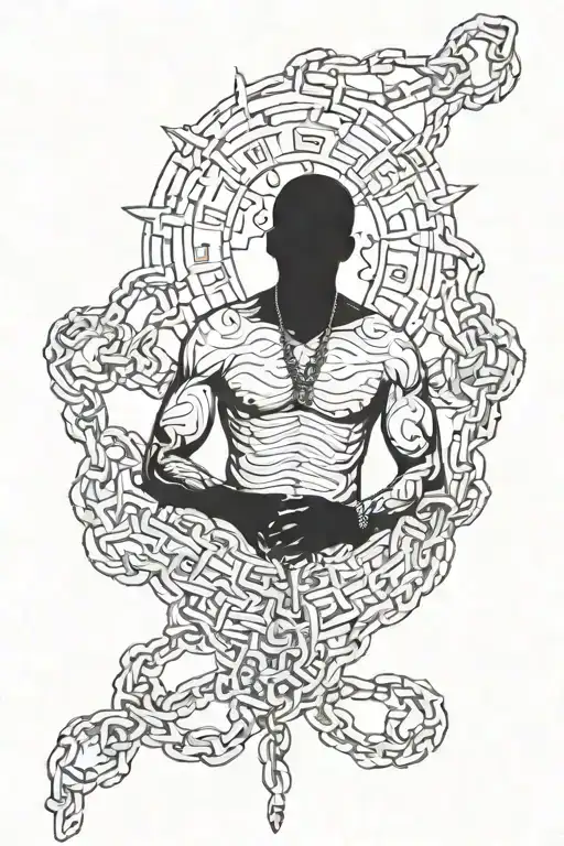 slave chains ancestor tattoo design idea