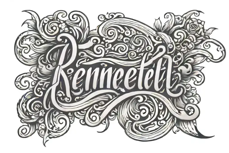  in script font The letters "Kenneth Aaron bell" tattoo design idea