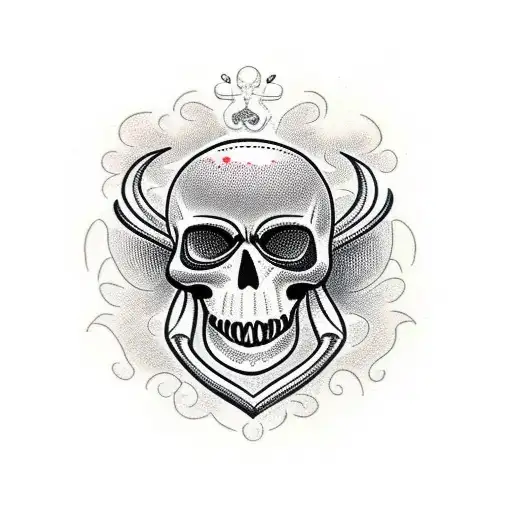 spider skull tattoo design idea