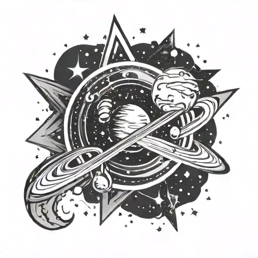 Design a tattoo of a galaxy with each star representing a different K-pop fandom symbol tattoo design idea