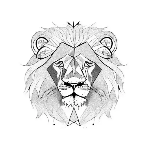 Lion and mad hatter tattoo design idea