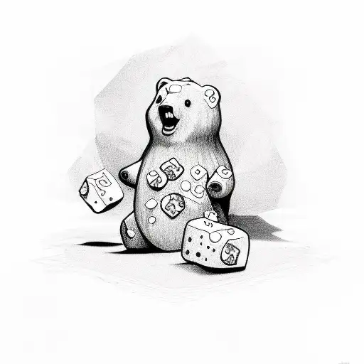 gummy bear on drugs tattoo design idea