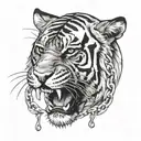 tiger with broken chains tattoo design idea