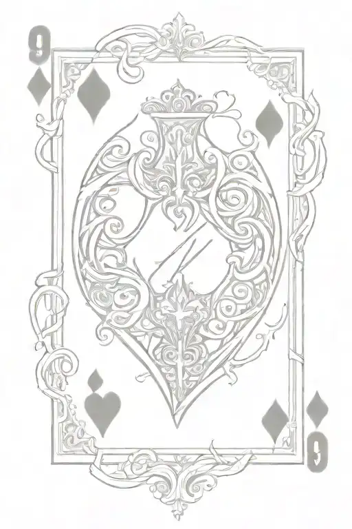 9 and jack of hearts tattoo design idea