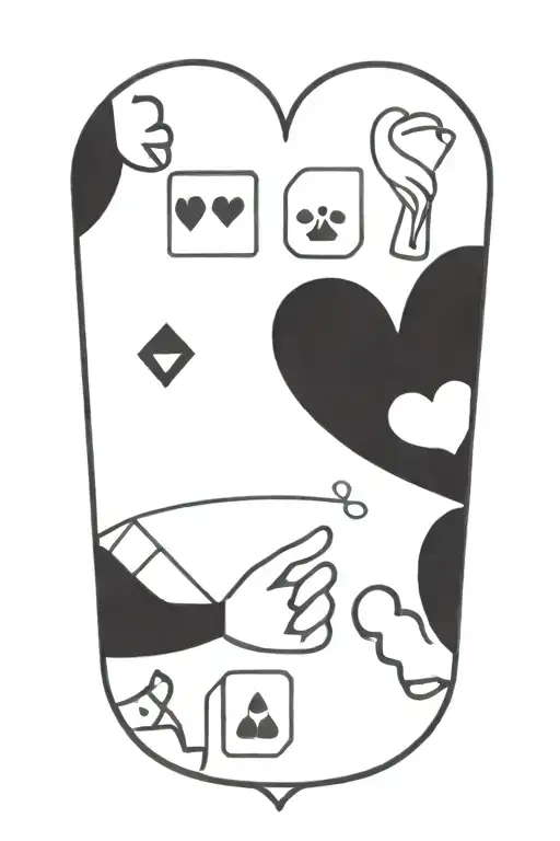 9 and jack of hearts tattoo design idea