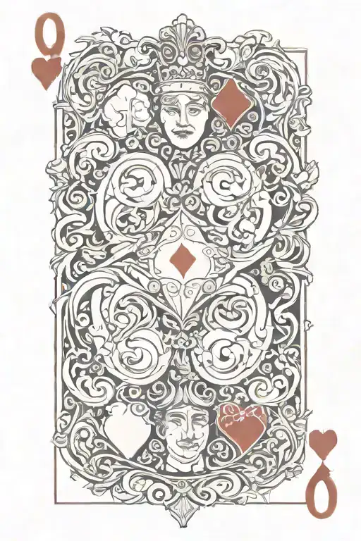 9 and jack of hearts tattoo design idea