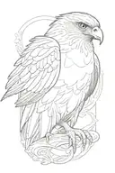 goshawk outline   tattoo design idea