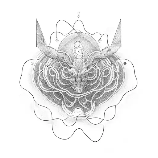 Neon lights and soundwaves tattoo design idea