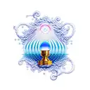 magnet, visible waves attracting the Aladin's lamp, health, money, energy and power  tattoo design idea
