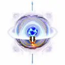 magnet, visible waves attracting the Aladin's lamp, health, money, energy and power  tattoo design idea