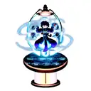 magnet, visible waves attracting the Aladin's lamp, health, money, energy and power  tattoo design idea