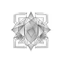 Design a geometric line tattoo using the initials MW, NW, and HW tattoo design idea