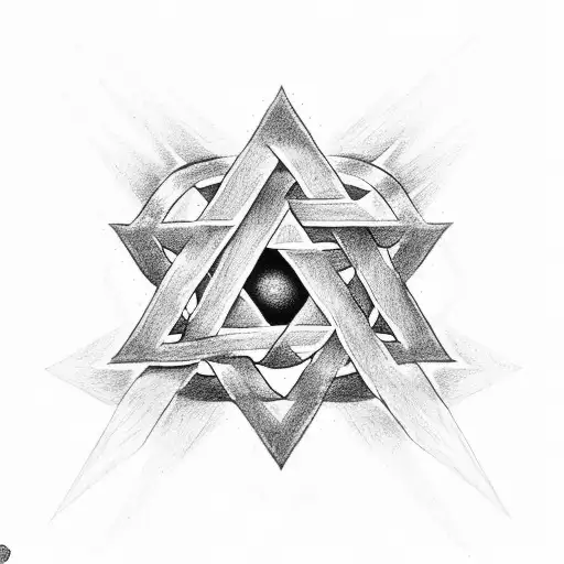 star of david combining the letters A O R  tattoo design idea