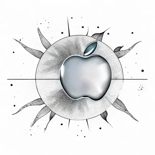 apple trees and sun tattoo design idea