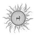 apple trees and sun tattoo design idea