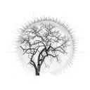 apple trees and sun tattoo design idea