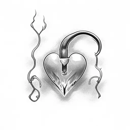 Hearth with question marks tattoo design idea