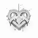 2 questions marks form a hearth tattoo design idea