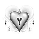 2 questions marks form a hearth tattoo design idea