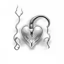 Hearth with question marks tattoo design idea