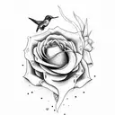 loyalty,Hummingbird and roses tattoo design idea