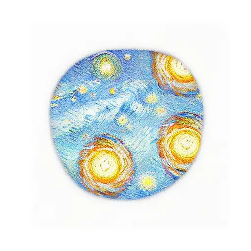 brushstroke van gogh starry sky  tattoo design idea