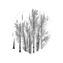 birch tree and willow tree tattoo design idea