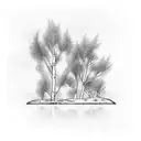 birch tree and willow tree tattoo design idea