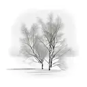 birch tree and willow tree tattoo design idea