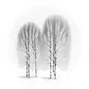 birch tree and willow tree tattoo design idea