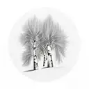 birch tree and willow tree tattoo design idea