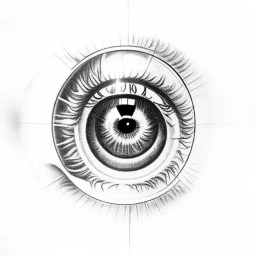 a female eye and in the iris is a moth above a funeral pyre tattoo design idea