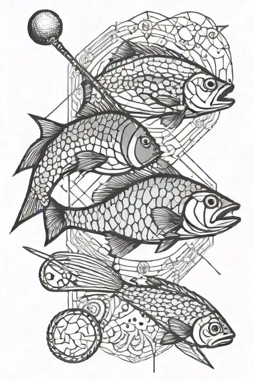 baseball, fishing, science, dna, nova, tattoo design idea