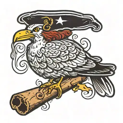 sea gull smoking cigar tattoo design idea