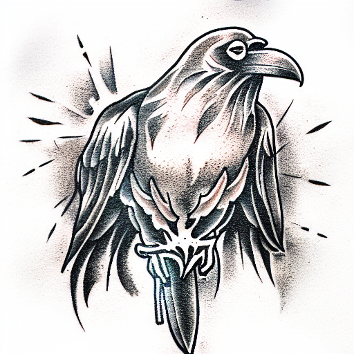 A raven with quotes from the raven by Edgar Allan Poe  tattoo design idea