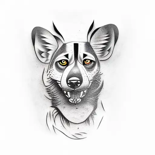 create a tattoo of a african dog tattoo design idea