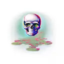 skull with money tattoo design idea