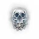 skull with money tattoo design idea