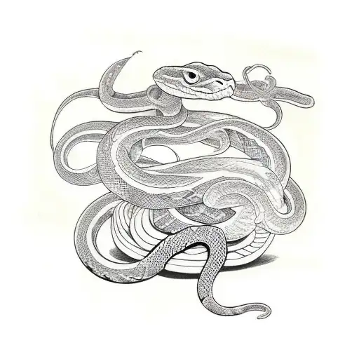 snake around playing cards tattoo design idea