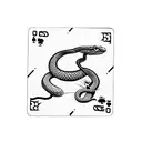 snake around playing cards tattoo design idea