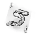 snake around playing cards tattoo design idea