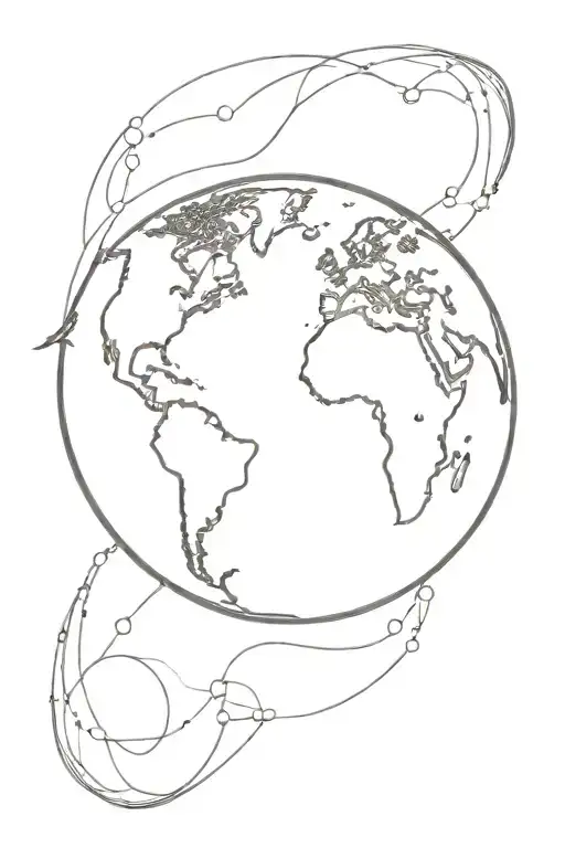 planet earth tattoo design idea