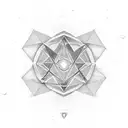 The design should be inspired by Tesla's 369 law, with geometric shapes like triangles, medium size, I want to wear it o tattoo design idea