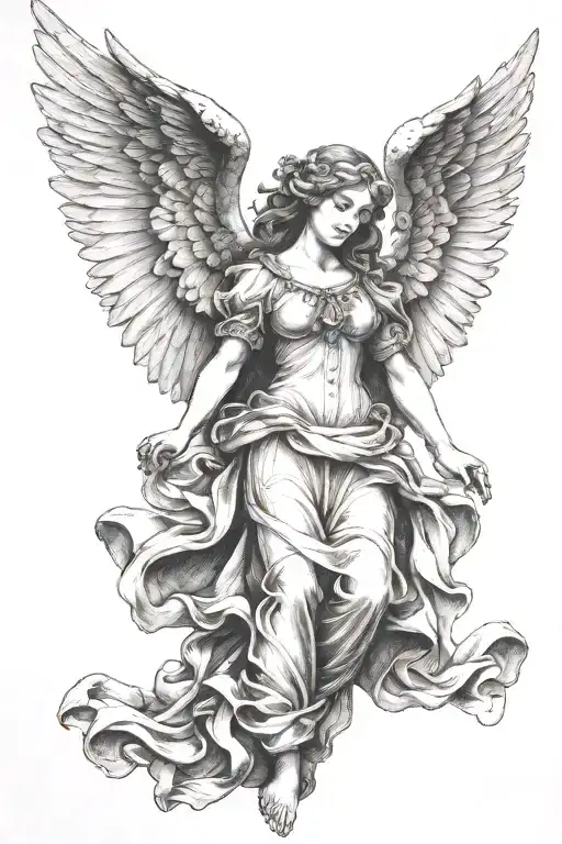 renaissance angel tattoo design idea